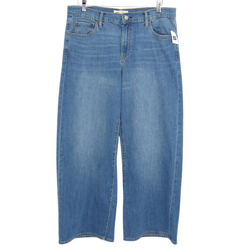 NWT GAP 1969 Wide Leg 5 Pocket Light Kylie High Rise Denim Blue Jeans Size 12 - Picture 2 of 8